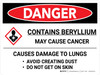 Danger: Beryllium Cancer Hazard Landscape with Icon - Wall Sign Danger: Beryllium Cancer Hazard Landscape with Icon - Wall Sign