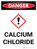 Danger: Calcium Chloride Portrait With Icon - Wall Sign