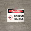 Danger: Carbon Dioxide Landscape With Icon - Wall Sign