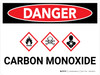 Danger: Carbon Monoxide Landscape With Icon - Wall Sign Danger: Carbon Monoxide Landscape With Icon - Wall Sign