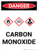 Danger: Carbon Monoxide Portrait With Icon - Wall Sign