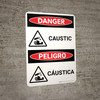 Danger: Caustic Bilingual Spanish with Icons - Wall Sign