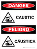 Danger: Caustic Bilingual Spanish with Icons - Wall Sign