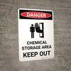 Danger: Chemical Storage Area Keep Out Portrait with Icon - Wall Sign