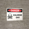 Danger: Chlorine Gas Landscape with Icon - Wall Sign Danger: Chlorine Gas Landscape with Icon - Wall Sign