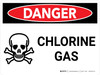 Danger: Chlorine Gas Landscape with Icon - Wall Sign Danger: Chlorine Gas Landscape with Icon - Wall Sign