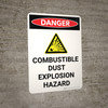 Danger: Combustible Dust Explosion Hazard Portrait with Icon - Wall Sign Danger: Combustible Dust Explosion Hazard Portrait with Icon - Wall Sign