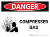 Danger: Compressed Gas Landscape with Icons - Wall Sign Danger: Compressed Gas Landscape with Icons - Wall Sign