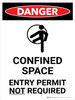 Danger: Confined Space Entry Permit Not Required Portrait with Icon - Wall Sign