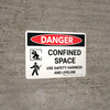 Danger: Confined Space Sign Use Safety Harness Landscape with Icon - Wall Sign Danger: Confined Space Sign Use Safety Harness Landscape with Icon - Wall Sign