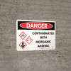 Danger: Contaminated With Inorganic Arsenic Landscape with Icon - Wall Sign Danger: Contaminated With Inorganic Arsenic Landscape with Icon - Wall Sign