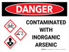 Danger: Contaminated With Inorganic Arsenic Landscape with Icon - Wall Sign Danger: Contaminated With Inorganic Arsenic Landscape with Icon - Wall Sign