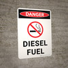 Danger: Diesel Fuel Portrait with Icon - Wall Sign