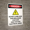 Danger: Do Not Climb Contains High Voltage Portrait with Icon - Wall Sign