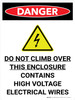 Danger: Do Not Climb Contains High Voltage Portrait with Icon - Wall Sign