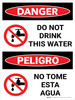 Danger: Do Not Drink This Water Bilingual Spanish with Icons - Wall Sign