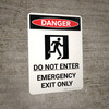 Danger: Do Not Enter Emergency Exit Only Portrait with Icon - Wall Sign