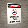 Danger: Explosive Gas No Smoking Portrait with Icon - Wall Sign Danger: Explosive Gas No Smoking Portrait with Icon - Wall Sign