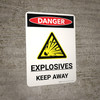 Danger: Explosives Keep Away Portrait with Icon - Wall Sign Danger: Explosives Keep Away Portrait with Icon - Wall Sign