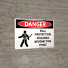 Danger: Fall Protection Required Beyond This Point Landscape with Icon - Wall Sign Danger: Fall Protection Required Beyond This Point Landscape with Icon - Wall Sign