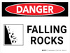 Danger: Falling Rocks Landscape with Icon - Wall Sign Danger: Falling Rocks Landscape with Icon - Wall Sign