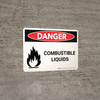 Danger: Flammable Explosive Liquids Landscape with Icon - Wall Sign Danger: Flammable Explosive Liquids Landscape with Icon - Wall Sign