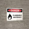 Danger: Flammable Materials Landscape with Icons - Wall Sign