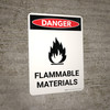 Danger: Flammable Materials Portrait with Icon - Wall Sign