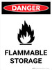 Danger: Flammable Storage Portrait with Icon - Wall Sign Danger: Flammable Storage Portrait with Icon - Wall Sign