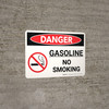 Danger: Gasoline No Smoking Landscape with Icons - Wall Sign
