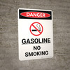 Danger: Gasoline No Smoking Portrait Portrait with Icon - Wall Sign Danger: Gasoline No Smoking Portrait Portrait with Icon - Wall Sign