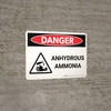 Danger: Hazard Anhydrous Ammonia Landscape with Icons - Wall Sign