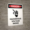 Danger: Hazardous Voltage Inside Portrait with Icon - Wall Sign Danger: Hazardous Voltage Inside Portrait with Icon - Wall Sign