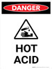 Danger: Hot Acid Portrait with Icon - Wall Sign