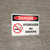 Danger: Hydrogen No Smoking Landscape with Icon - Wall Sign