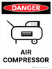 Danger: Air Compressor Portrait with Icon - Wall Sign Danger: Air Compressor Portrait with Icon - Wall Sign