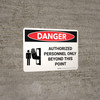 Danger: Authorized Personnel Only Beyond this Point Landscape with Icon - Wall Sign Danger: Authorized Personnel Only Beyond this Point Landscape with Icon - Wall Sign