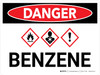 Danger: Benzene Landscape with Icon - Wall Sign Danger: Benzene Landscape with Icon - Wall Sign
