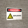 Danger: Explosives Landscape with Icon - Wall Sign Danger: Explosives Landscape with Icon - Wall Sign