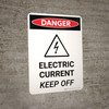 Danger: Electric Current Keep Off Portrait with Icon - Wall Sign Danger: Electric Current Keep Off Portrait with Icon - Wall Sign