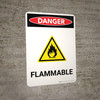 Danger: Flammable Portrait with Icon - Wall Sign