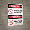 Danger: Propane No Smoking Bilingual Spanish with Icons - Wall Sign Danger: Propane No Smoking Bilingual Spanish with Icons - Wall Sign