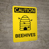 Caution: Beehives Portrait With Icons - Wall Sign Caution: Beehives Portrait With Icons - Wall Sign