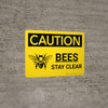 Caution: Bees Stay Clear Landscape With Icon - Wall Sign Caution: Bees Stay Clear Landscape With Icon - Wall Sign
