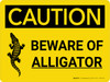 Caution: Beware of Alligator Landscape With Icon - Wall Sign Caution: Beware of Alligator Landscape With Icon - Wall Sign