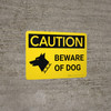 Caution: Beware of Dog Landscape with Icon - Wall Sign