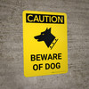 Caution: Beware of Dog Portrait with Icon - Wall Sign Caution: Beware of Dog Portrait with Icon - Wall Sign