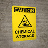 Caution: Chemical Storage Portrait With Icon - Wall Sign