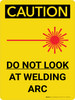 Caution: Do Not Look At Welding Arc Portrait With Icon - Wall Sign Caution: Do Not Look At Welding Arc Portrait With Icon - Wall Sign