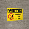 Caution: Do Not Use Stairs Landscape With Icon - Wall Sign Caution: Do Not Use Stairs Landscape With Icon - Wall Sign